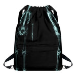 Human Skeleton X-Ray Print Drawstring Backpack