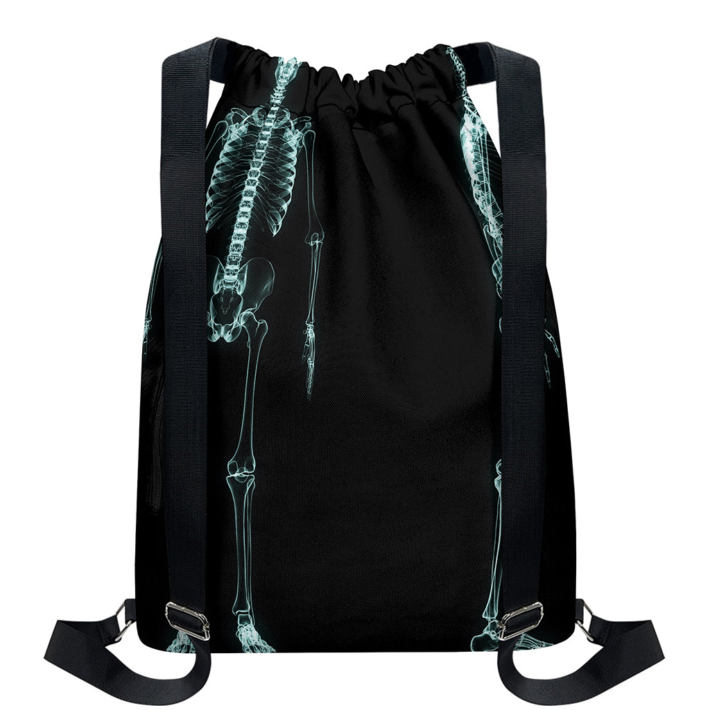 Human Skeleton X-Ray Print Drawstring Backpack