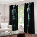 Human Skeleton X-Ray Print Extra Wide Grommet Curtains