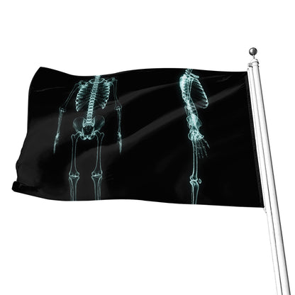 Human Skeleton X-Ray Print Flag