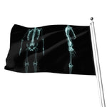 Human Skeleton X-Ray Print Flag