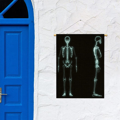 Human Skeleton X-Ray Print Garden Flag