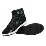 Human Skeleton X-Ray Print High Top Leather Sneakers