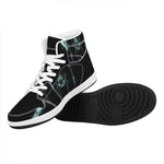 Human Skeleton X-Ray Print High Top Leather Sneakers