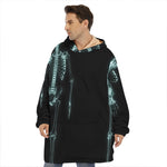 Human Skeleton X-Ray Print Hoodie Blanket