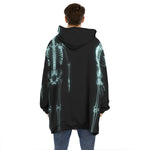 Human Skeleton X-Ray Print Hoodie Blanket