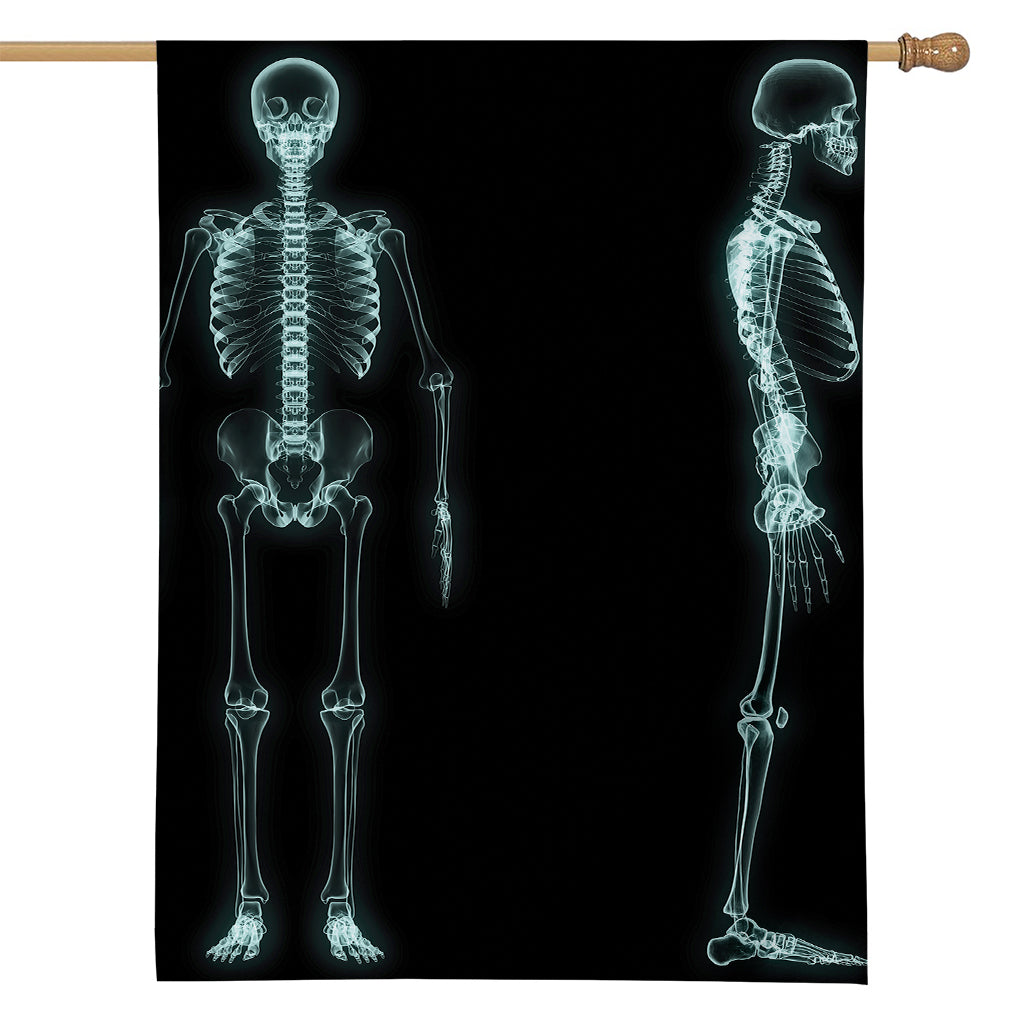 Human Skeleton X-Ray Print House Flag
