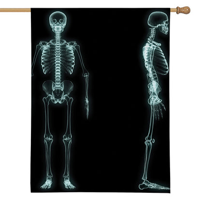 Human Skeleton X-Ray Print House Flag