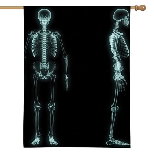 Human Skeleton X-Ray Print House Flag