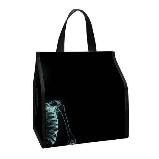 Human Skeleton X-Ray Print Insulated Lunch Tote