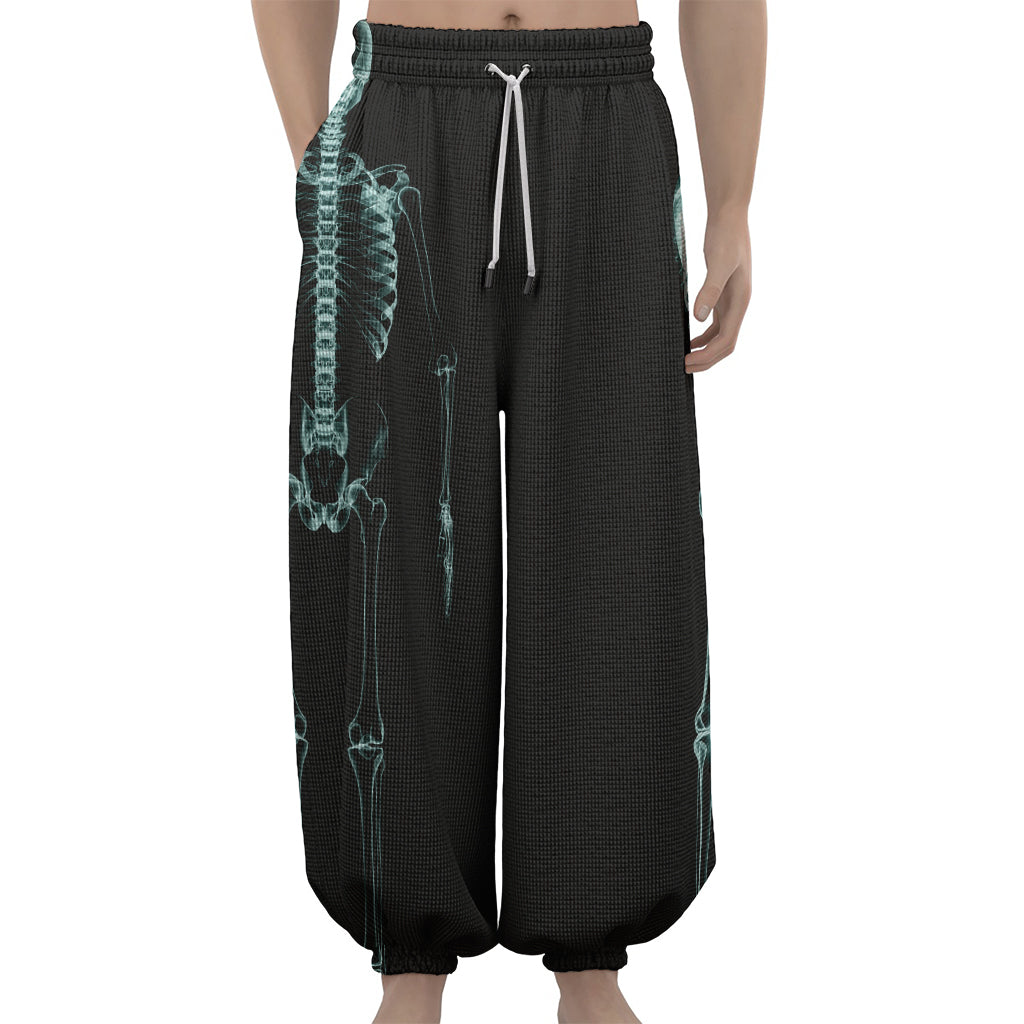 Human Skeleton X-Ray Print Lantern Pants