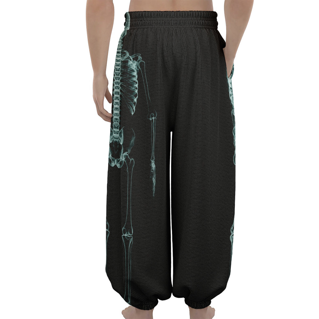 Human Skeleton X-Ray Print Lantern Pants