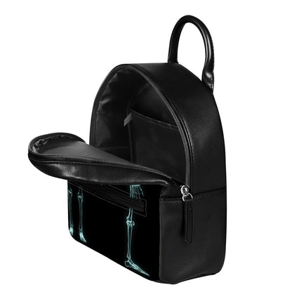 Human Skeleton X-Ray Print Leather Backpack