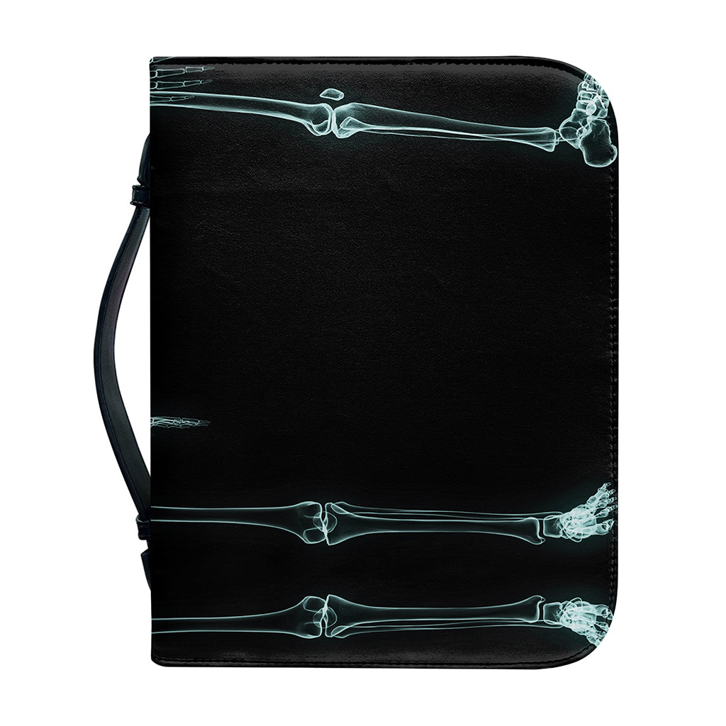 Human Skeleton X-Ray Print Leather Bible Cover