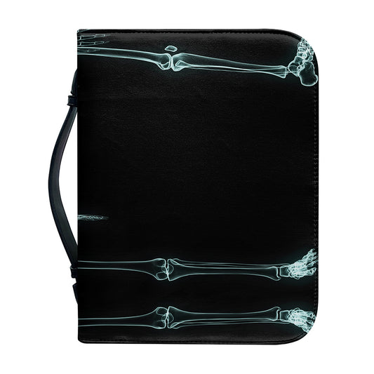 Human Skeleton X-Ray Print Leather Bible Cover