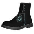 Human Skeleton X-Ray Print Lace-Up Boots