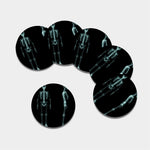 Human Skeleton X-Ray Print Leather Coaster Set