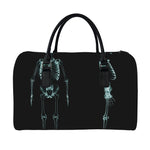 Human Skeleton X-Ray Print Leather Duffle Bag