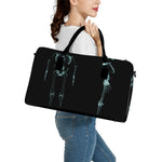 Human Skeleton X-Ray Print Leather Duffle Bag