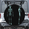 Human Skeleton X-Ray Print Leather Spare Tire Cover