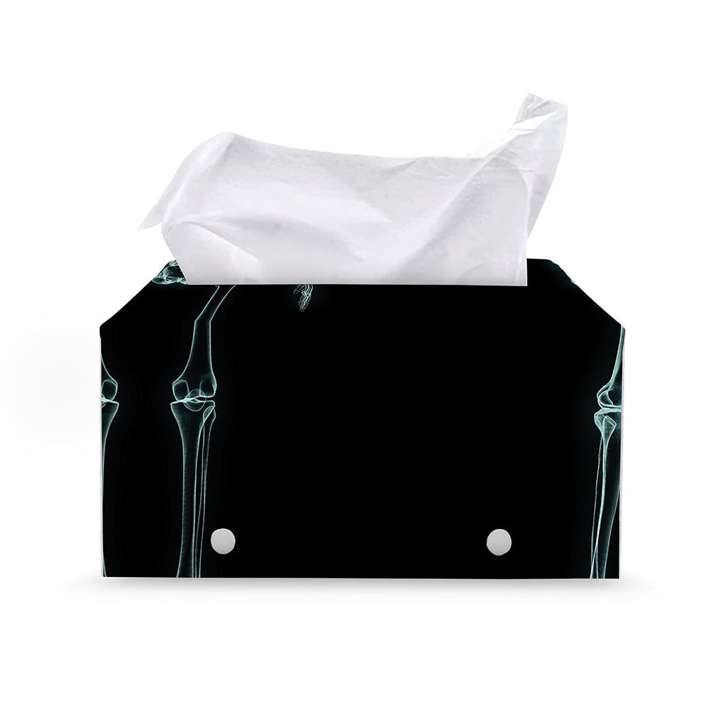 Human Skeleton X-Ray Print Leather Tissue Box Cover