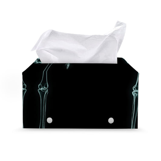 Human Skeleton X-Ray Print Leather Tissue Box Cover