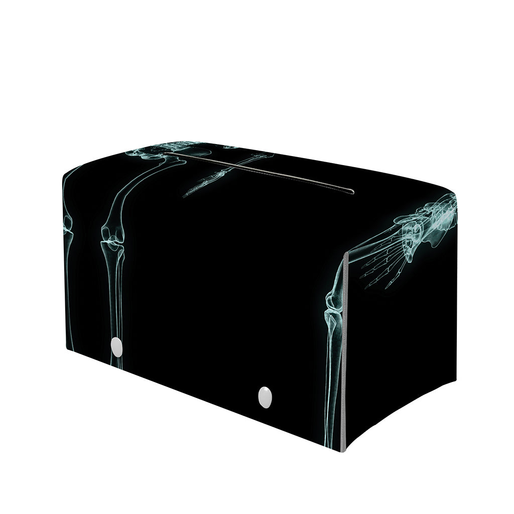 Human Skeleton X-Ray Print Leather Tissue Box Cover
