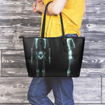 Human Skeleton X-Ray Print Leather Tote Bag