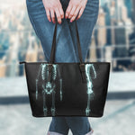 Human Skeleton X-Ray Print Leather Tote Bag