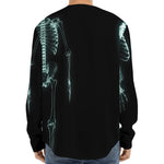 Human Skeleton X-Ray Print Long Sleeve Baseball Jersey