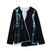 Human Skeleton X-Ray Print Long Sleeve Short Coat