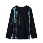 Human Skeleton X-Ray Print Long Sleeve Short Coat