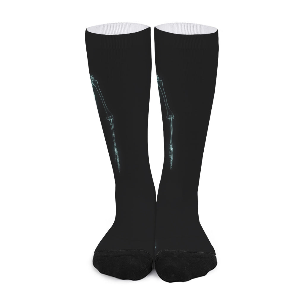 Human Skeleton X-Ray Print Long Socks