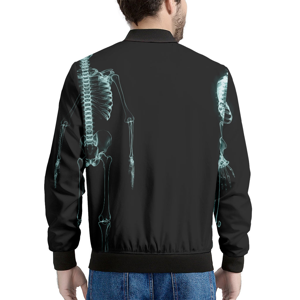 Human Skeleton X-Ray Print Men's Bomber Jacket