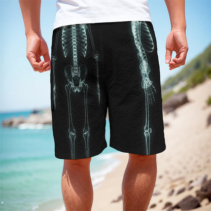 Human Skeleton X-Ray Print Men's Cargo Shorts