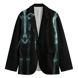 Human Skeleton X-Ray Print Men's Cotton Blazer