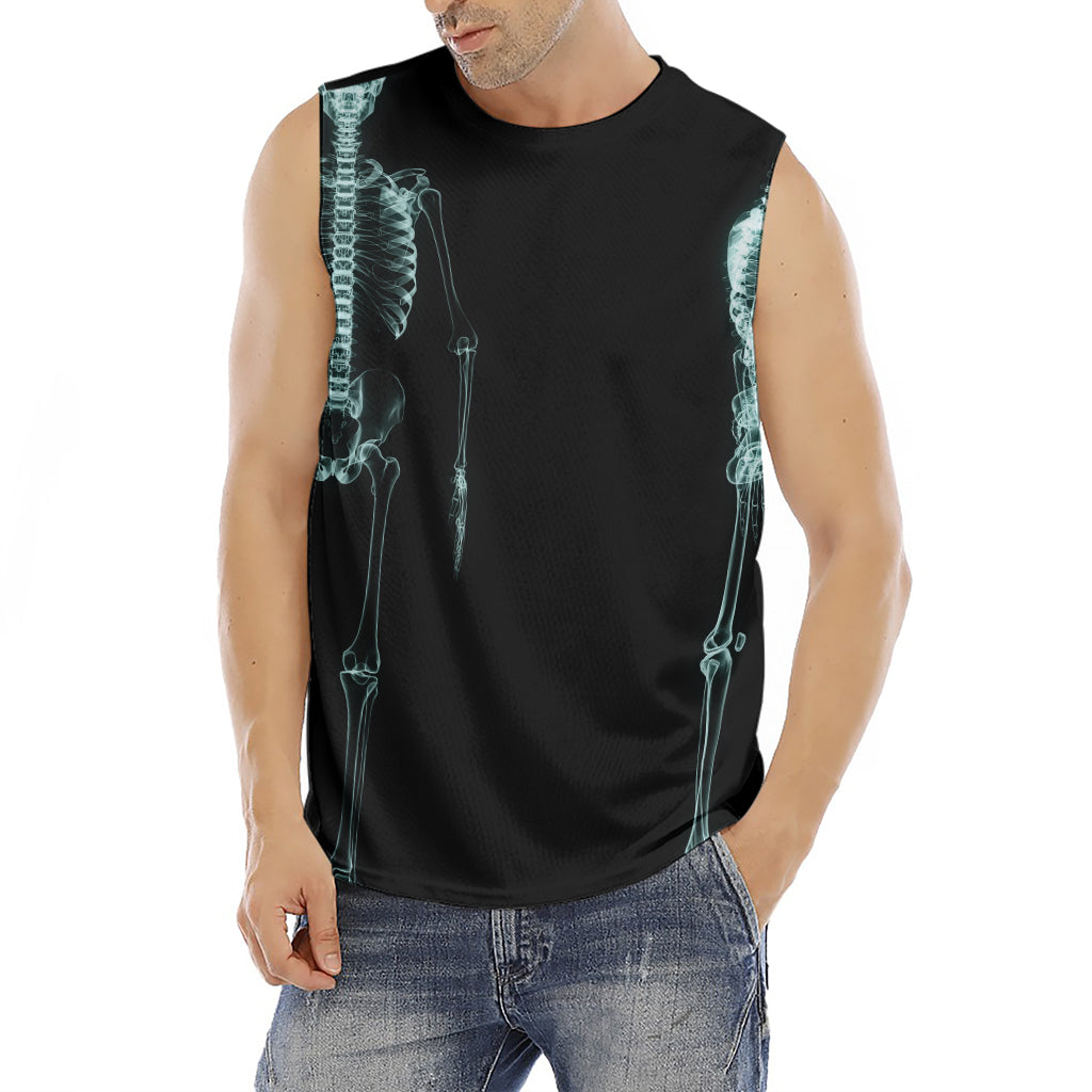 Human Skeleton X-Ray Print Men's Fitness Tank Top