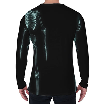 Human Skeleton X-Ray Print Men's Long Sleeve T-Shirt