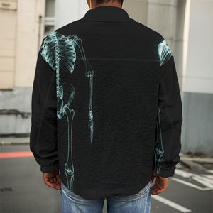 Human Skeleton X-Ray Print Men's Shirt Jacket