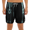 Human Skeleton X-Ray Print Men's Split Running Shorts