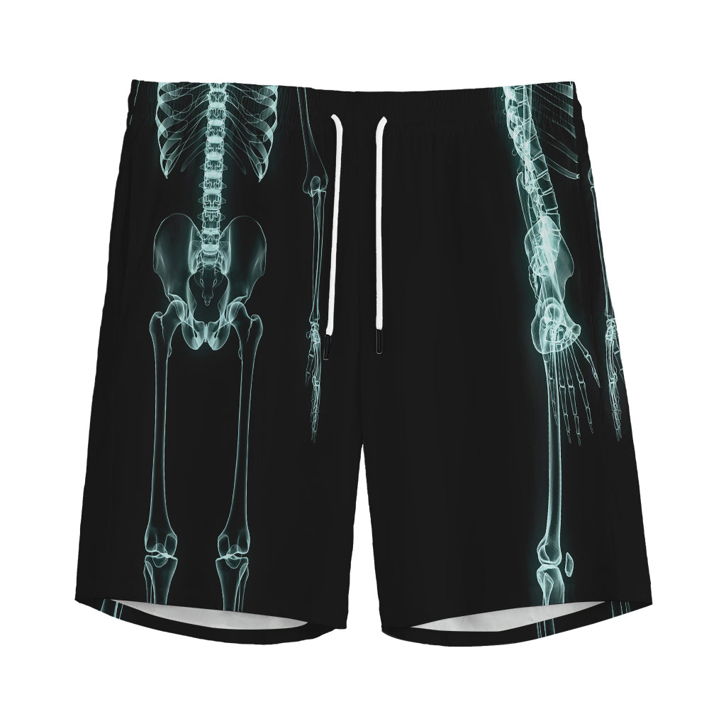 Human Skeleton X-Ray Print Men's Sports Shorts
