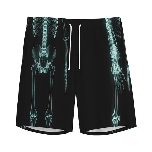 Human Skeleton X-Ray Print Men's Sports Shorts