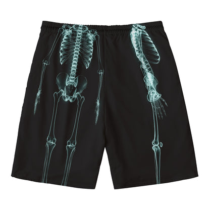 Human Skeleton X-Ray Print Men's Swim Trunks