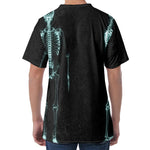 Human Skeleton X-Ray Print Men's Velvet T-Shirt