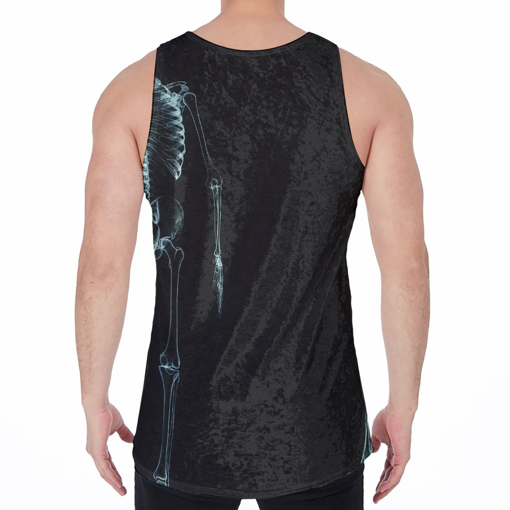 Human Skeleton X-Ray Print Men's Velvet Tank Top