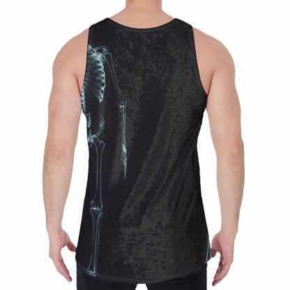 Human Skeleton X-Ray Print Men's Velvet Tank Top