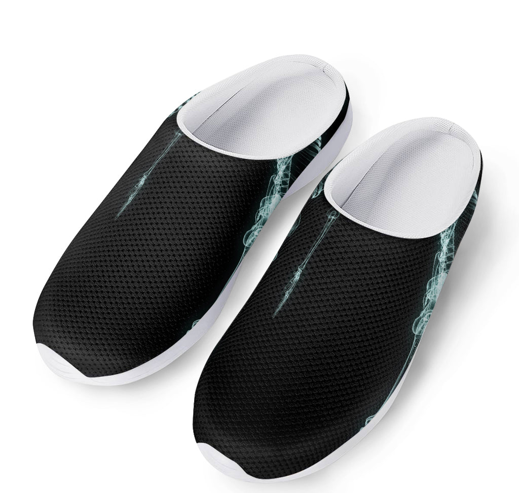 Human Skeleton X-Ray Print Mesh Casual Shoes