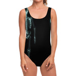 Human Skeleton X-Ray Print One Piece Swimsuit