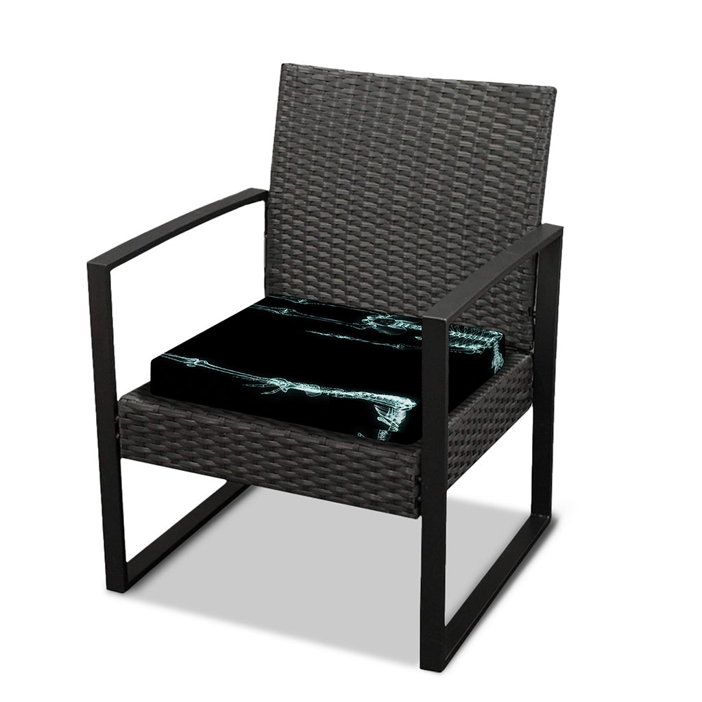 Human Skeleton X-Ray Print Outdoor Seat Cushion Cover