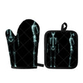Human Skeleton X-Ray Print Oven Mitt And Pot Holder Set